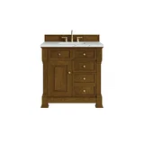 Brookfield 36" Single Vanity, Honey Oak w/ 3 CM Ethereal Noctis Silestone Top
