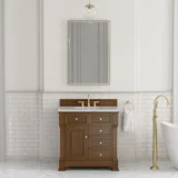 Brookfield 36" Single Vanity, Honey Oak w/ 3 CM Ethereal Noctis Silestone Top