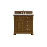 Brookfield 36" Single Vanity, Honey Oak w/ 3 CM Lime Delight Silestone Top