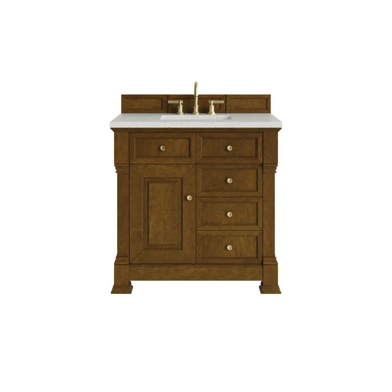 Brookfield 36" Single Vanity, Honey Oak w/ 3 CM Lime Delight Silestone Top