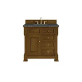 Brookfield 36" Single Vanity, Honey Oak w/ 3 CM Parisien Bleu Silestone Top