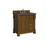 Brookfield 36" Single Vanity, Honey Oak w/ 3 CM Parisien Bleu Silestone Top