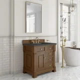 Brookfield 36" Single Vanity, Honey Oak w/ 3 CM Parisien Bleu Silestone Top