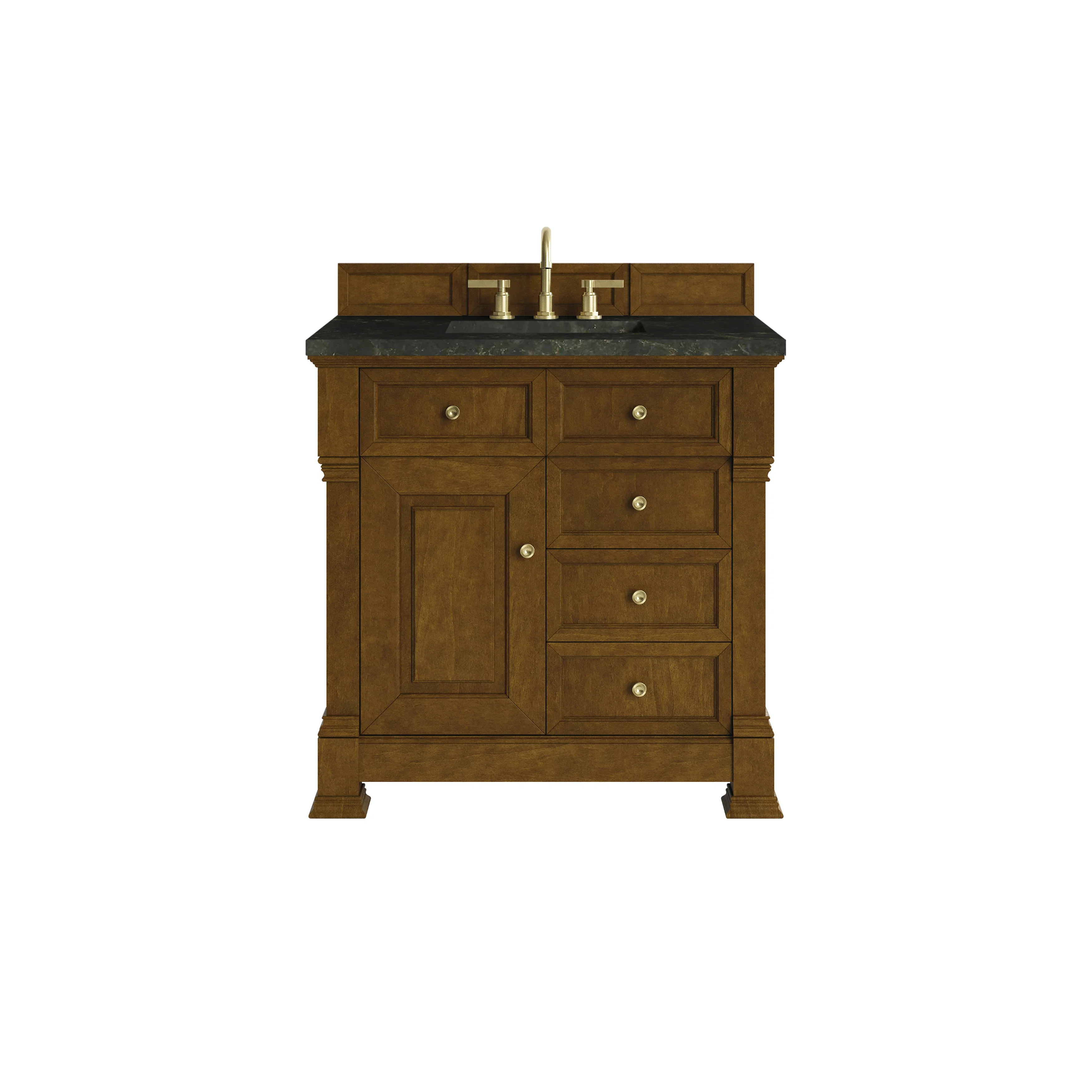Brookfield 36" Single Vanity, Honey Oak, w/ 3 CM Phantome Eclos Top