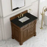 Brookfield 36" Single Vanity, Honey Oak, w/ 3 CM Phantome Eclos Top