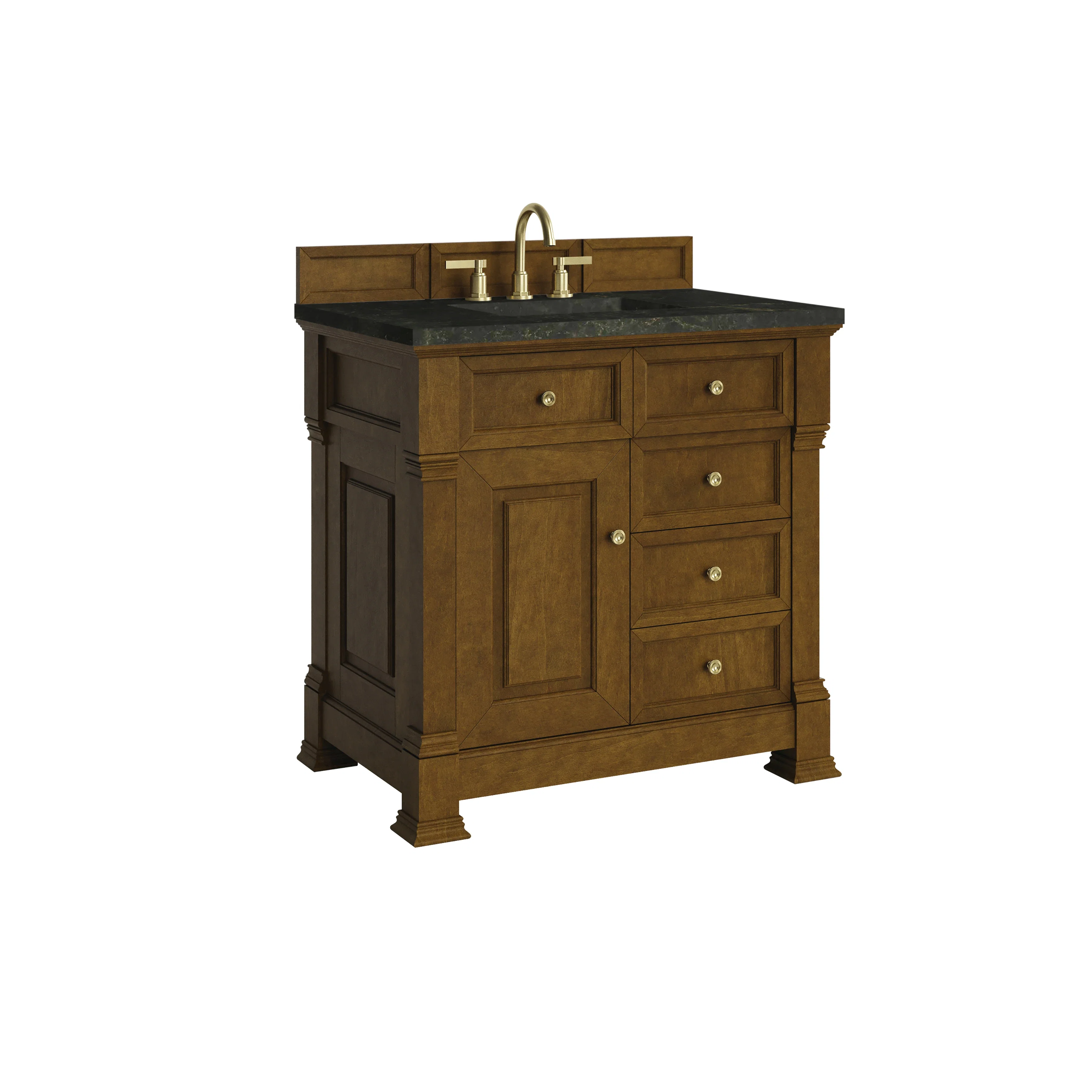 Brookfield 36" Single Vanity, Honey Oak, w/ 3 CM Phantome Eclos Top
