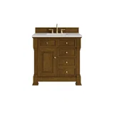 Brookfield 36" Single Vanity, Honey Oak, w/ 3 CM Siberian Silestone Top
