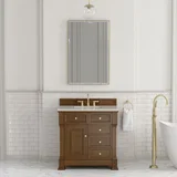 Brookfield 36" Single Vanity, Honey Oak, w/ 3 CM Siberian Silestone Top