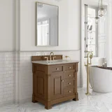 Brookfield 36" Single Vanity, Honey Oak, w/ 3 CM Siberian Silestone Top