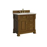 Brookfield 36" Single Vanity, Honey Oak, w/ 3 CM Siberian Silestone Top