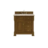 Brookfield 36" Single Vanity, Honey Oak, w/ 3 CM Tajnar Eclos Top