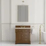 Brookfield 36" Single Vanity, Honey Oak, w/ 3 CM Tajnar Eclos Top