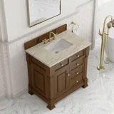 Brookfield 36" Single Vanity, Honey Oak, w/ 3 CM Tajnar Eclos Top