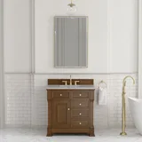 Brookfield 36" Single Vanity, Honey Oak w/ 3 CM Victorian Silver Silestone Top
