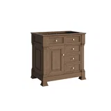 Brookfield 36" Single Vanity, Pecan w/3 CM Carrara White Marble Top