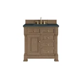 Brookfield 36" Single Vanity, Pecan w/3 CM Charcoal Soapstone Silestone Top