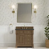 Brookfield 36" Single Vanity, Pecan w/3 CM Charcoal Soapstone Silestone Top