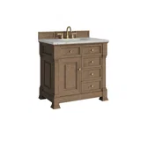 Brookfield 36" Single Vanity, Pecan w/ 3 CM Ethereal Noctis Silestone Top