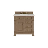 Brookfield 36" Single Vanity, Pecan w/ 3 CM Lime Delight Silestone Top
