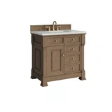 Brookfield 36" Single Vanity, Pecan w/ 3 CM Lime Delight Silestone Top