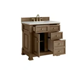 Brookfield 36" Single Vanity, Pecan w/ 3 CM Lime Delight Silestone Top