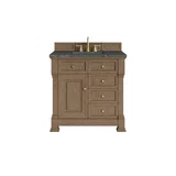 Brookfield 36" Single Vanity, Pecan w/ 3 CM Parisien Bleu Silestone  Top
