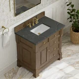 Brookfield 36" Single Vanity, Pecan w/ 3 CM Parisien Bleu Silestone  Top