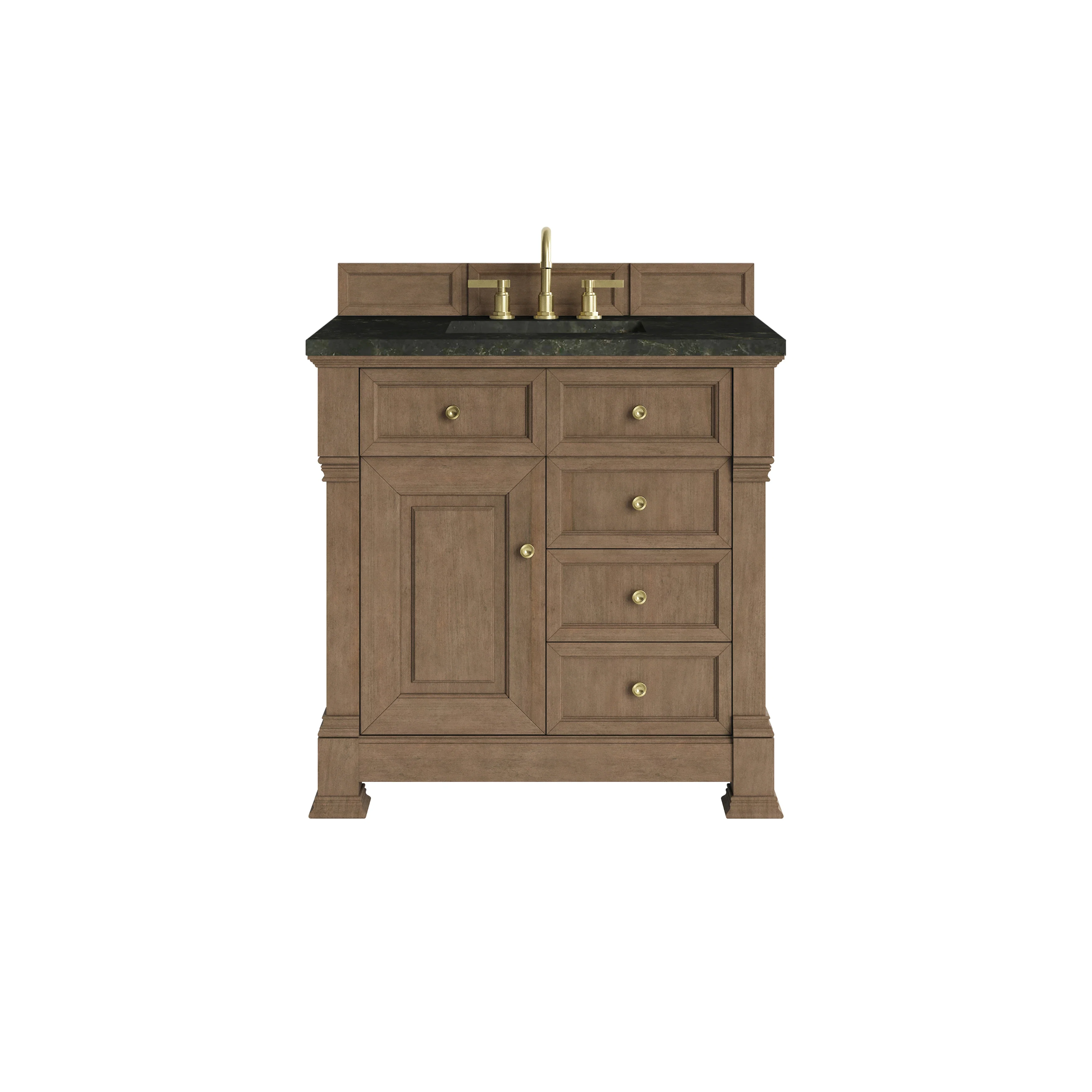 Brookfield 36" Single Vanity, Pecan, w/ 3 CM Phantome Eclos Top