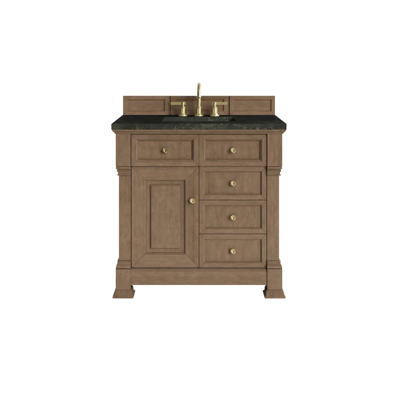 Brookfield 36" Single Vanity, Pecan, w/ 3 CM Phantome Eclos Top