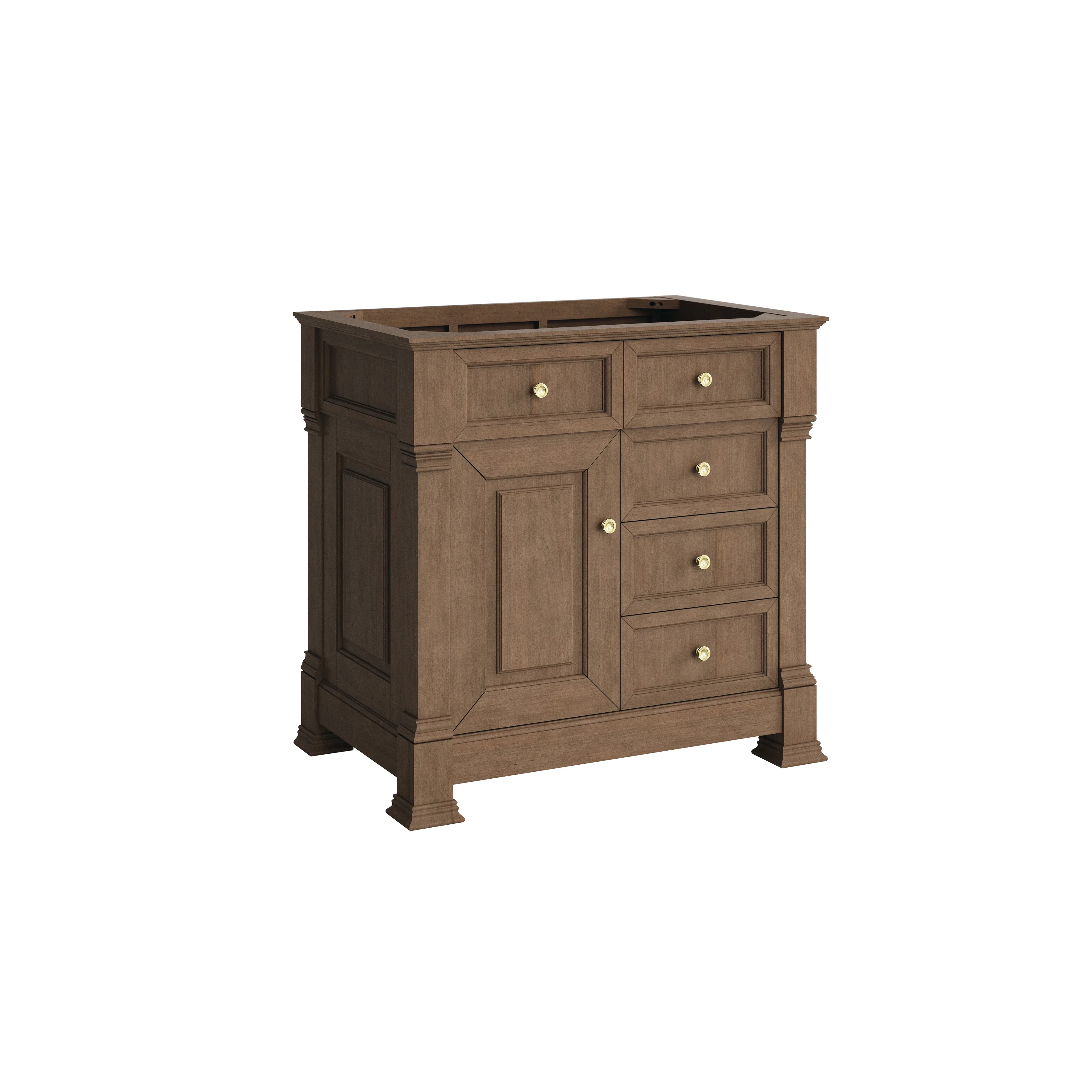 Brookfield 36" Single Vanity, Pecan, w/ 3 CM Phantome Eclos Top