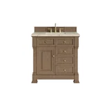 Brookfield 36" Single Vanity, Pecan, w/ 3 CM Tajnar Eclos Top