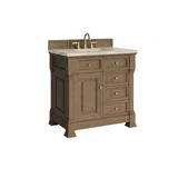 Brookfield 36" Single Vanity, Pecan, w/ 3 CM Tajnar Eclos Top