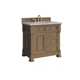 Brookfield 36" Single Vanity, Pecan w/ 3 CM Victorian Silver Silestone  Top