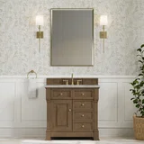 Brookfield 36" Single Vanity, Pecan w/ 3 CM Victorian Silver Silestone  Top