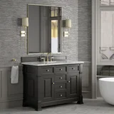 Brookfield 48" Single Vanity, Black Onyx w/3 CM Carrara White Marble Top