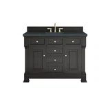Brookfield 48" Single Vanity, Black Onyx w/3 CM Charcoal Soapstone Silestone Top