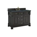 Brookfield 48" Single Vanity, Black Onyx w/3 CM Charcoal Soapstone Silestone Top