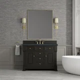 Brookfield 48" Single Vanity, Black Onyx w/3 CM Charcoal Soapstone Silestone Top
