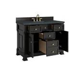 Brookfield 48" Single Vanity, Black Onyx w/3 CM Charcoal Soapstone Silestone Top