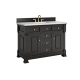 Brookfield 48" Single Vanity, Black Onyx w/ 3 CM Eternal Jasmine Pearl Silestone Top