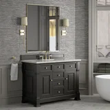 Brookfield 48" Single Vanity, Black Onyx w/ 3 CM Eternal Jasmine Pearl Silestone Top