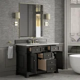 Brookfield 48" Single Vanity, Black Onyx w/ 3 CM Eternal Jasmine Pearl Silestone Top