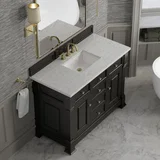 Brookfield 48" Single Vanity, Black Onyx w/ 3 CM Eternal Jasmine Pearl Silestone Top