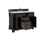 Brookfield 48" Single Vanity, Black Onyx w/ 3 CM Eternal Jasmine Pearl Silestone Top