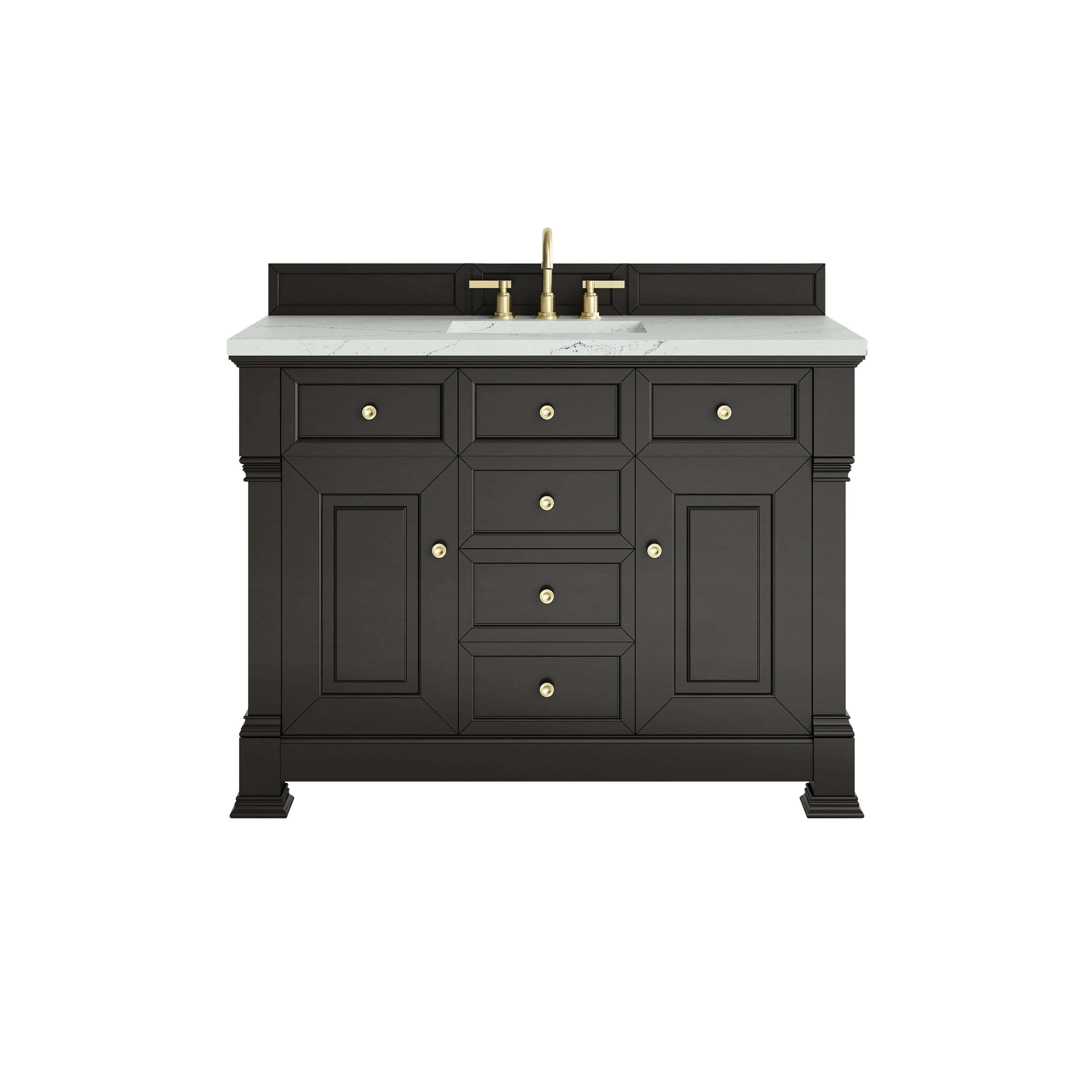 Brookfield 48" Single Vanity, Black Onyx w/ 3 CM Ethereal Noctis Silestone Top