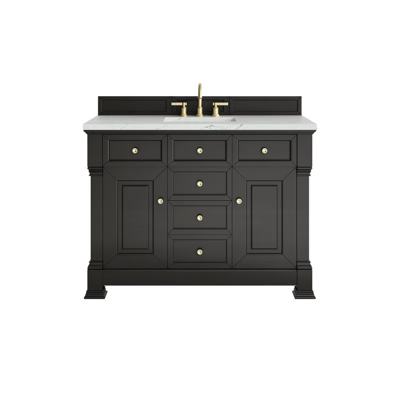 Brookfield 48" Single Vanity, Black Onyx w/ 3 CM Ethereal Noctis Silestone Top