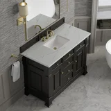 Brookfield 48" Single Vanity, Black Onyx w/ 3 CM Ethereal Noctis Silestone Top