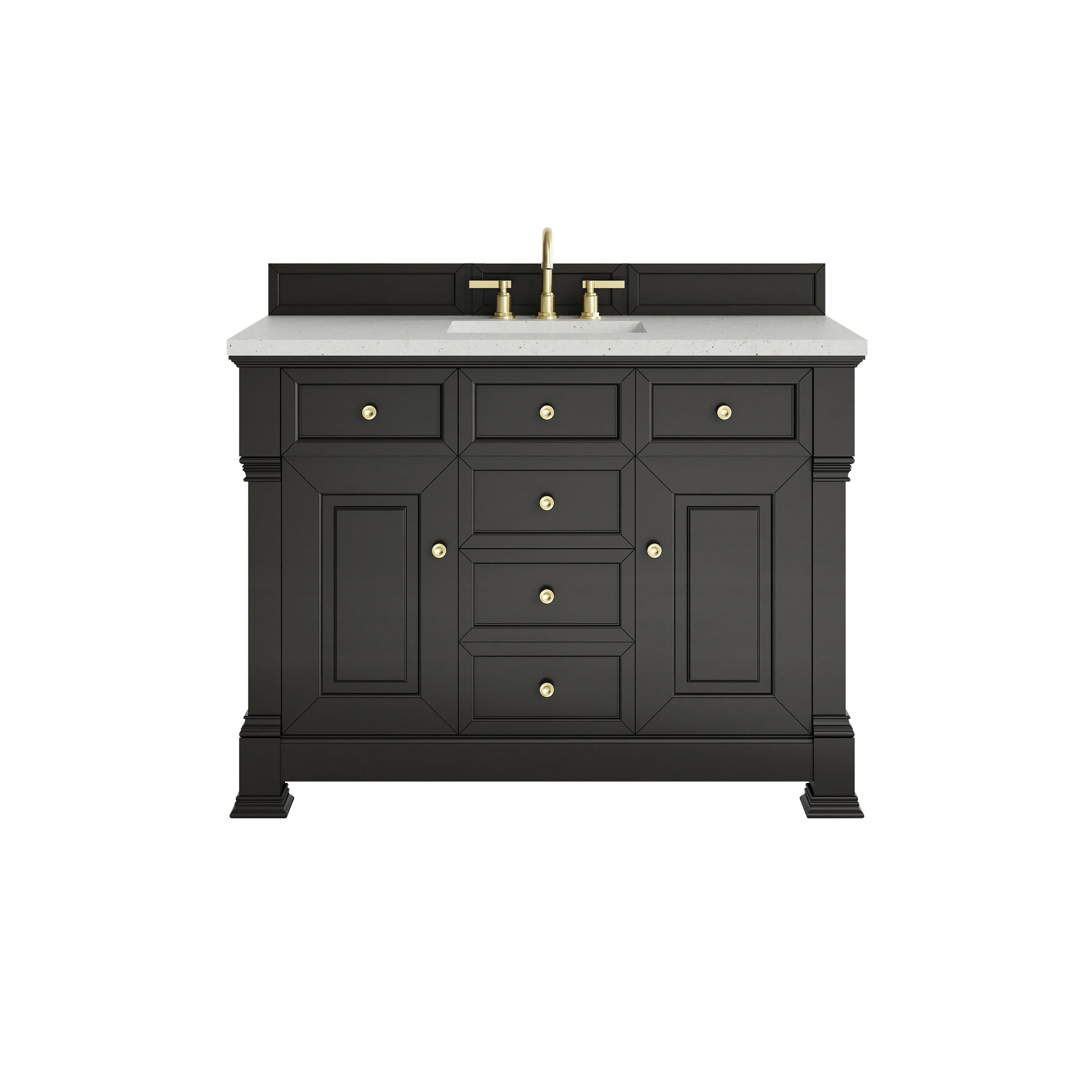 Brookfield 48" Single Vanity, Black Onyx w/ 3 CM Lime Delight Silestone Top