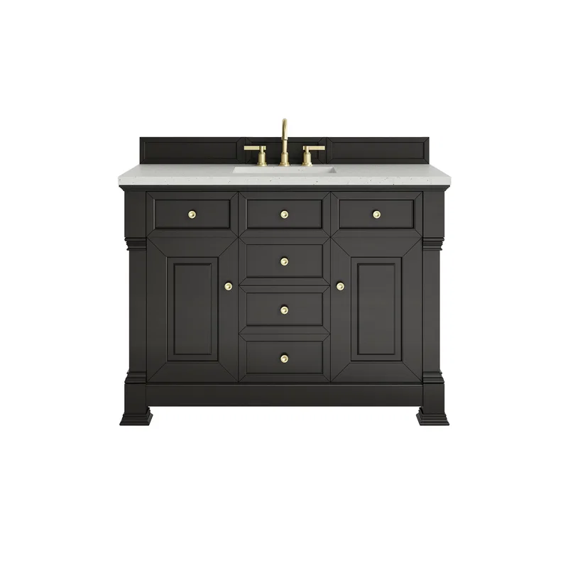 Brookfield 48" Single Vanity, Black Onyx w/ 3 CM Lime Delight Silestone Top