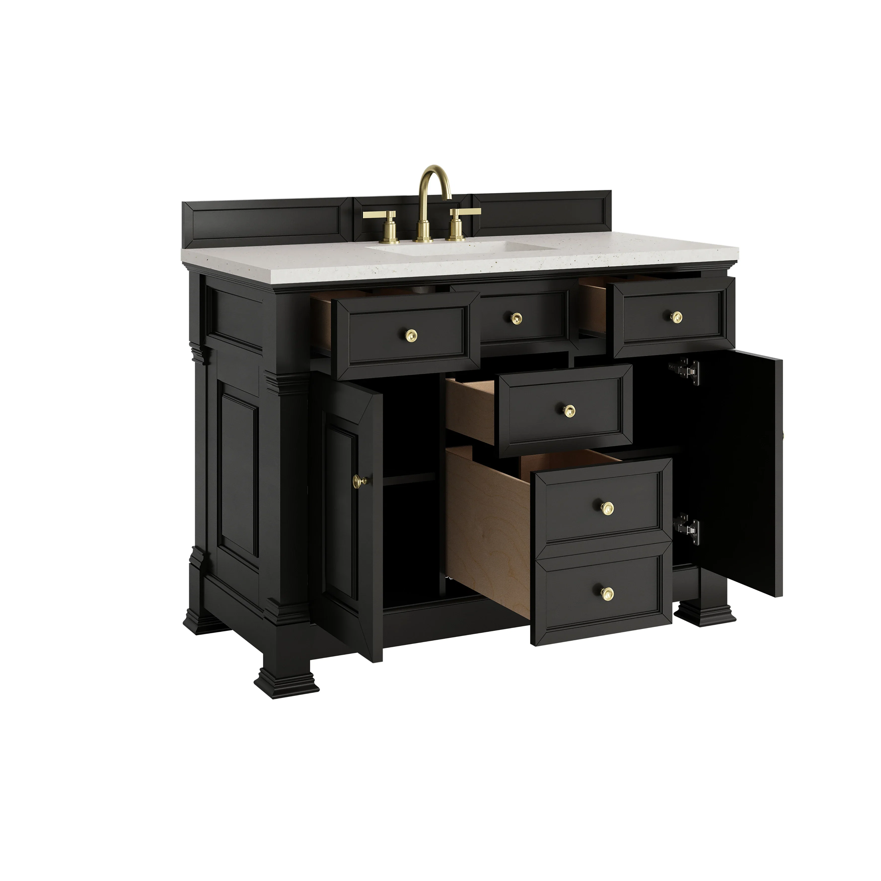 Brookfield 48" Single Vanity, Black Onyx w/ 3 CM Lime Delight Silestone Top